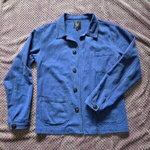 Wolf Cobalt Blue Herringbone French Chore Coat Jacket